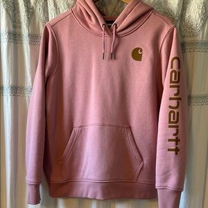 Carhartt Rose Hoodie with Brown Logo